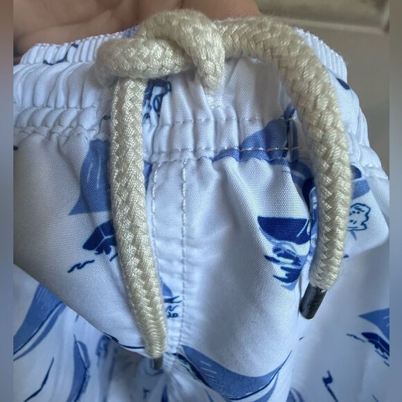 POLO RALPH LAUREN Traveler Polo Bear Swim Trunk Boys Size 7 Blue White - Picture 9 of 17